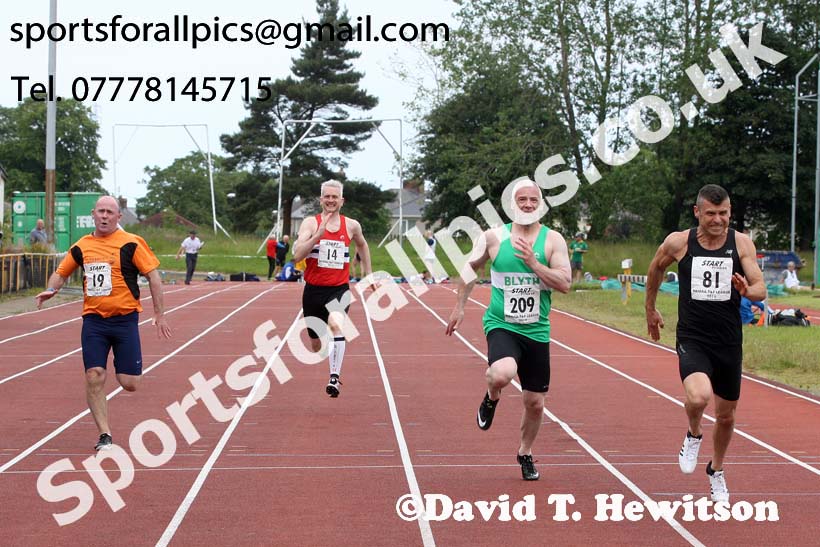 Mens 100 metres, 2019 NEMA Track and Field Champs, Monkton. Photo:  David T. Hewitson/Sports for All Pics